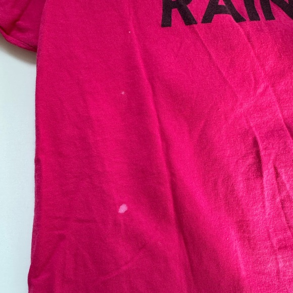 Aviator Nation Pink Short Sleeve Tee with Colorful Mountain and Rainbow Design - Picture 4 of 5